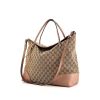 Gucci shopping bag in beige monogram canvas and rosy beige leather - 00pp thumbnail