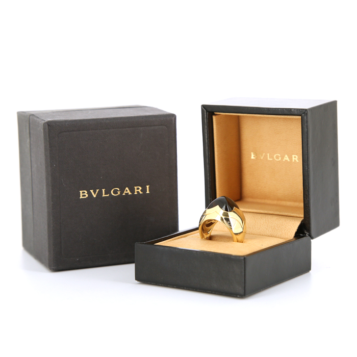 Anello Bulgari Pyramide in oro giallo,  oro bianco e quarzo fumé - Detail D2