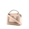 Fendi Dotcom large model bag worn on the shoulder or carried in the hand in grey-beige leather - 00pp thumbnail