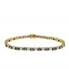 Vintage 1990's bracelet in yellow gold,  sapphires and diamonds - 360 thumbnail