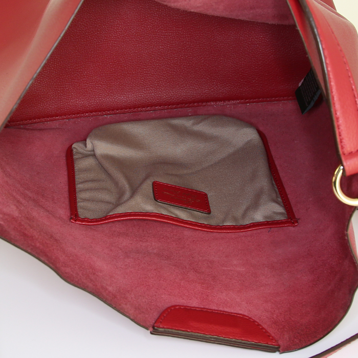 Sac cabas Ralph Lauren en cuir rouge - Detail D3