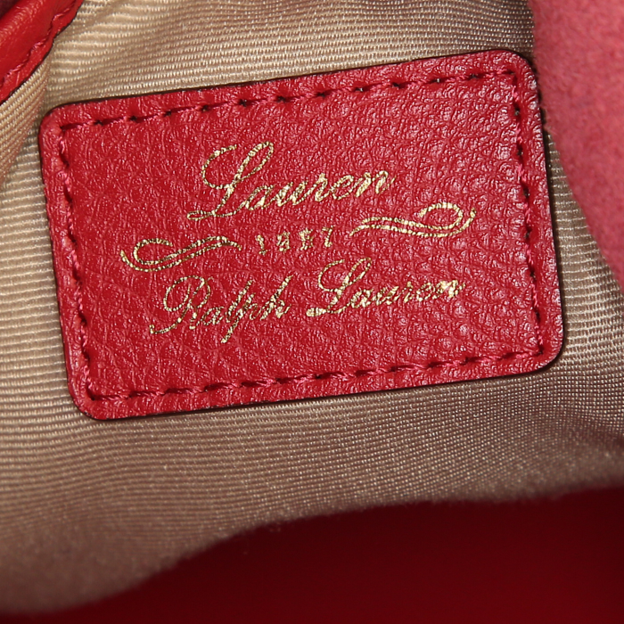 Bolso Cabás Ralph Lauren en cuero rojo - Detail D4