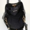 Marni shopping bag in black grained leather - Detail D3 thumbnail