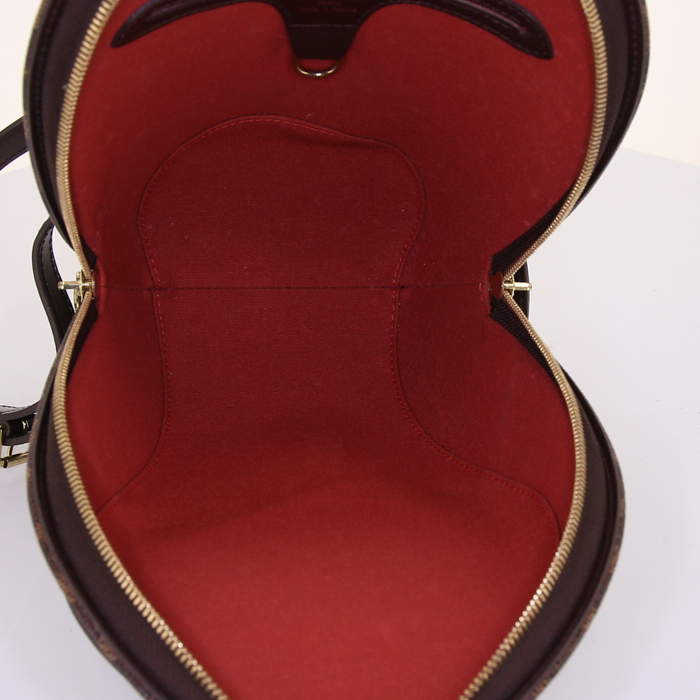 Bolso de mano Louis Vuitton Ellipse en lona a cuadros ébano y cuero marrón - Detail D2