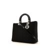 Bolso de mano Dior Lady Dior modelo grande en lona cannage negra y charol negro - 00pp thumbnail