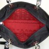 Dior Lady Dior large model handbag in black canvas cannage and black patent leather - Detail D3 thumbnail