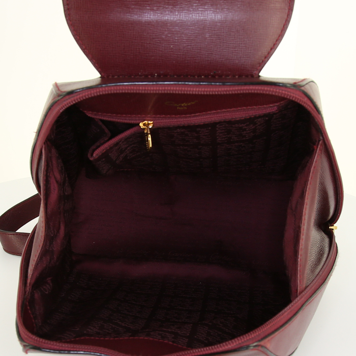 Cartier backpack in burgundy leather - Detail D2