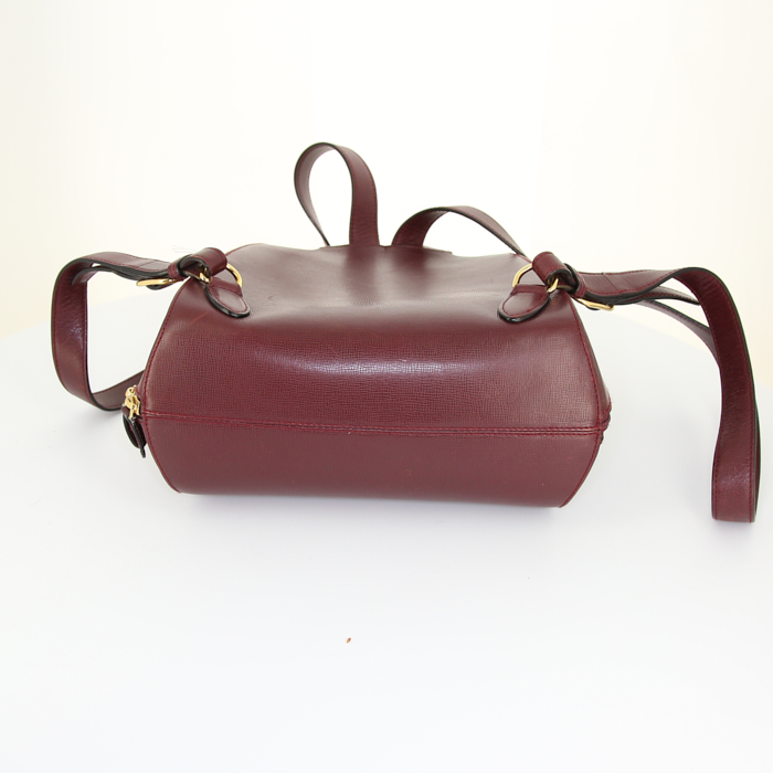 Cartier backpack in burgundy leather - Detail D4