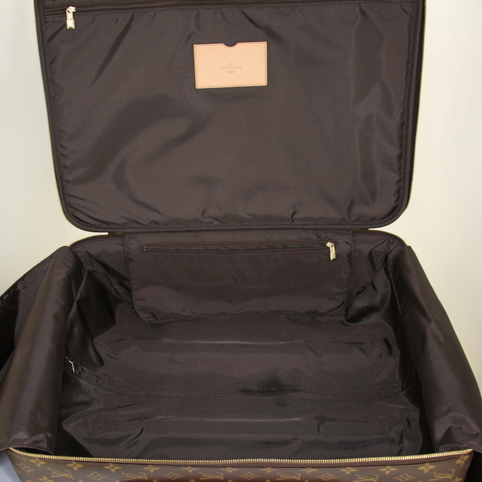 Louis Vuitton Pegase soft suitcase in monogram canvas and natural leather - Detail D2