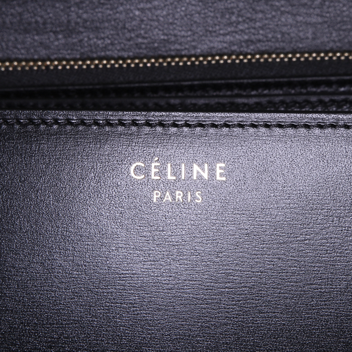 Borsa Celine Classic Box in pelle box nera - Detail D4