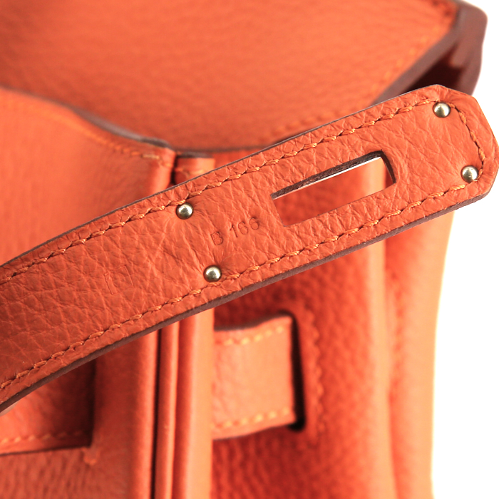 Borsa Hermes Birkin 35 cm in pelle togo arancione - Detail D4