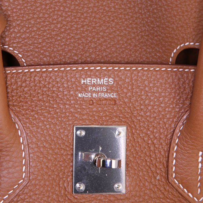 Borsa Hermes Birkin 35 cm in pelle togo gold - Detail D3