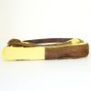 Bolso de mano Fendi Baguette en piel de potro amarilla y marrón y cuero esmaltado marrón - Detail D5 thumbnail