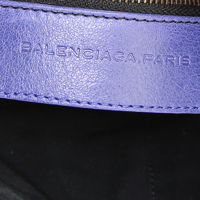 Borsa a tracolla Balenciaga in pelle viola - Detail D2
