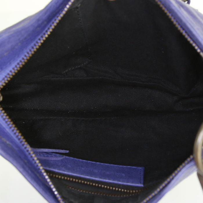 Borsa a tracolla Balenciaga in pelle viola - Detail D3