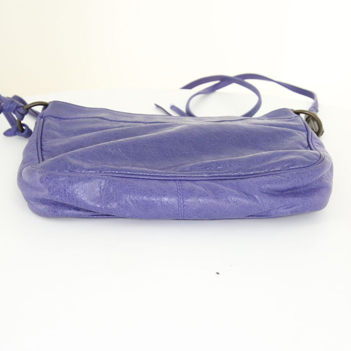 Borsa a tracolla Balenciaga in pelle viola - Detail D4