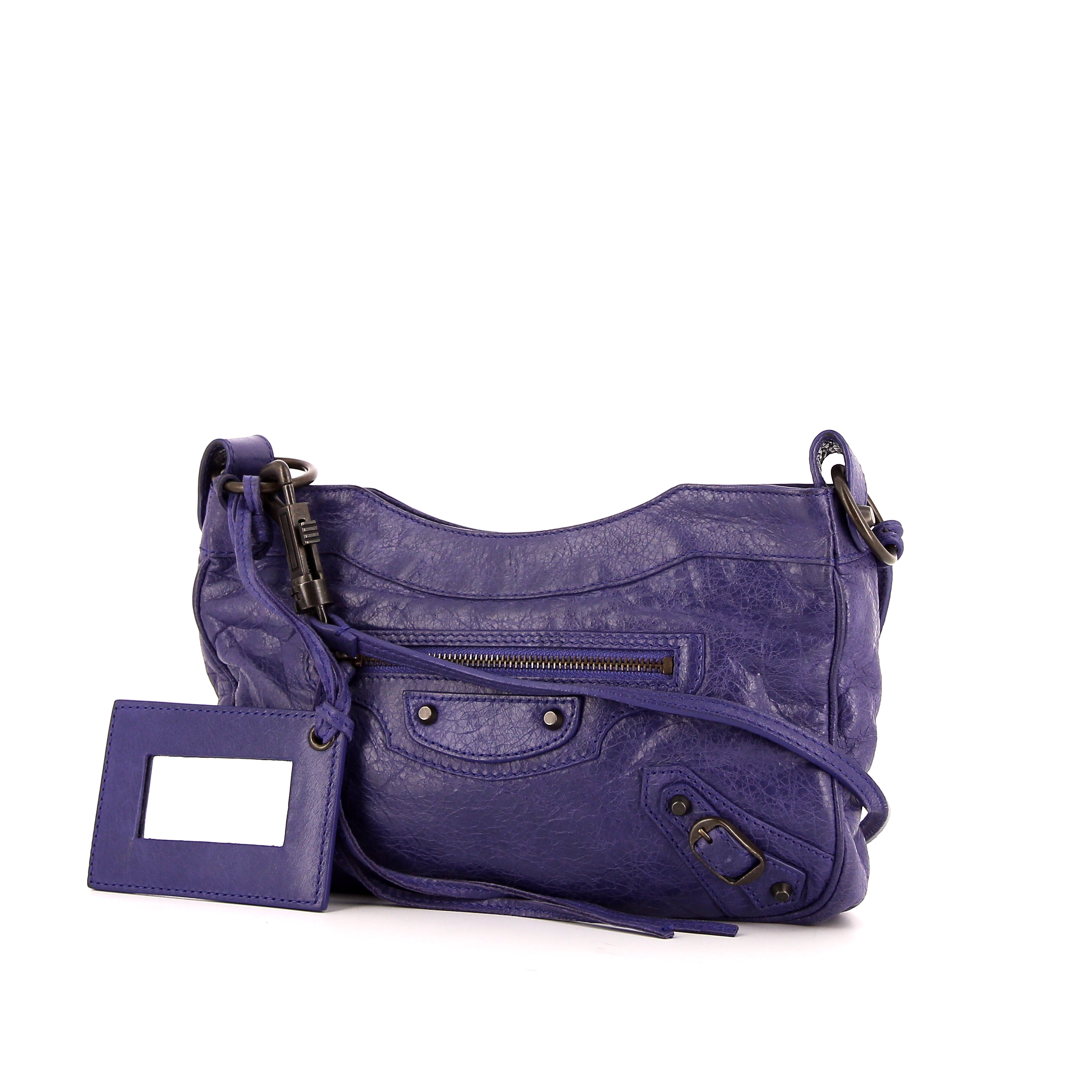 Borsa a tracolla Balenciaga in pelle viola - Detail D5