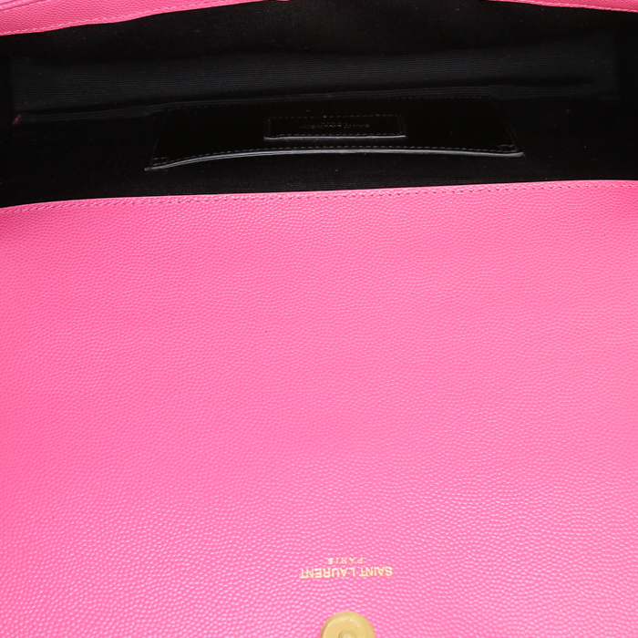 Pochette Kate Saint Laurent in pelle martellata rosa - Detail D3