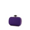 Bottega Veneta Knot clutch in purple satin and purple water snake - 00pp thumbnail