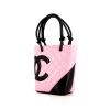 Chanel Cambon mini shopping bag in pink and black quilted leather - 00pp thumbnail