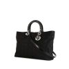 Bolso de mano Dior Lady Dior modelo grande en lona cannage negra y charol negro - 00pp thumbnail