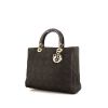 Dior Lady Dior large model handbag in brown canvas cannage and brown patent leather - 00pp thumbnail