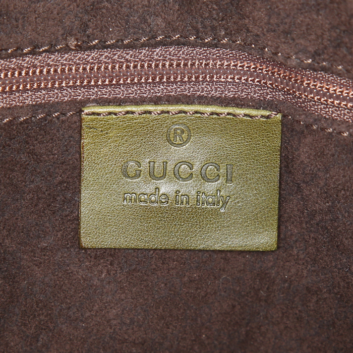 Gucci Jackie handbag in olive green leather - Detail D3
