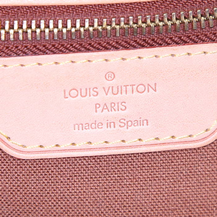 Louis Vuitton Abbesses shoulder bag in brown monogram canvas and natural leather - Detail D3