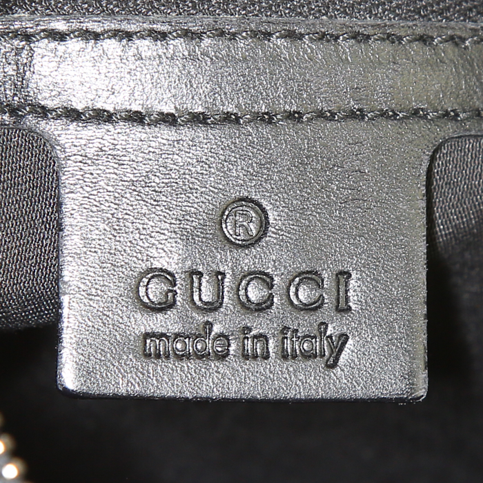 Bolso de mano Gucci Horsebit Créole en cuero Monogram negro - Detail D3
