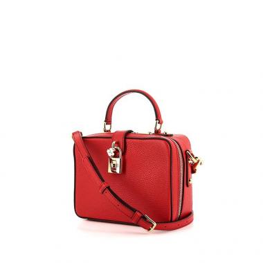 Dolce 
Gabbana Dolce Box small model shoulder bag in red grained leather