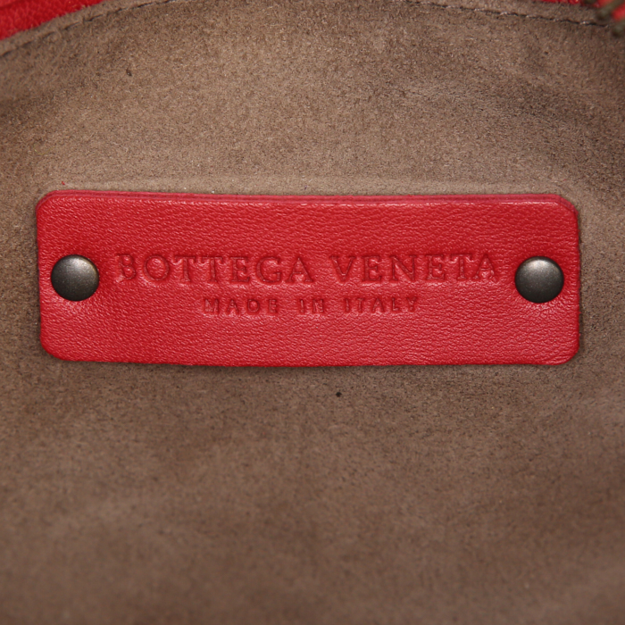Bolso bandolera Bottega Veneta en cuero intrecciato rojo - Detail D3