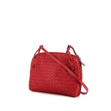 Borsa a tracolla Bottega Veneta in pelle intrecciata rossa