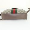 Gucci Ophidia shoulder bag in grey monogram canvas and brown leather - Detail D4 thumbnail