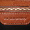 Burberry shopping bag in beige Haymarket canvas and brown leather - Detail D3 thumbnail