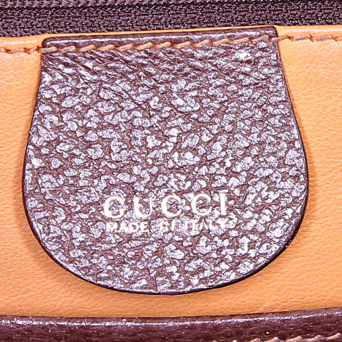 Bolso de mano Gucci Bamboo mini en cuero marrón - Detail D3