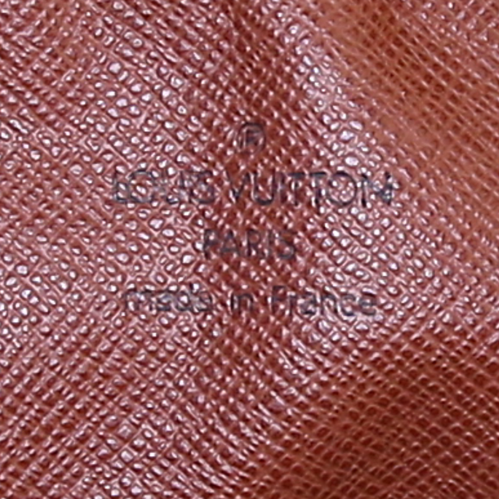 Borsa a tracolla Louis Vuitton Marly in tela monogram cerata e pelle naturale - Detail D3