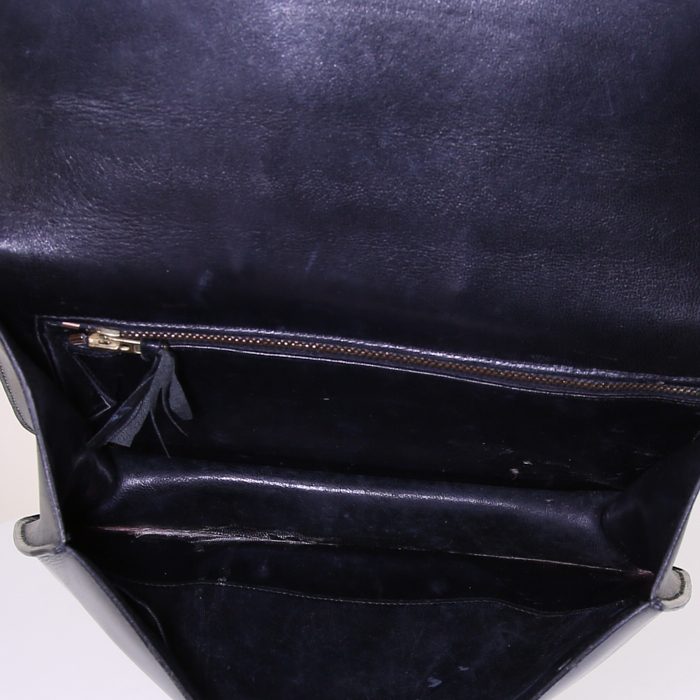 Sac à main Hermes Constance en cuir box noir - Detail D3