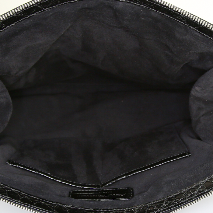 Pochette Alexander McQueen en cuir noir - Detail D2