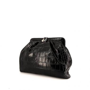 Pochette Alexander McQueen en cuir noir