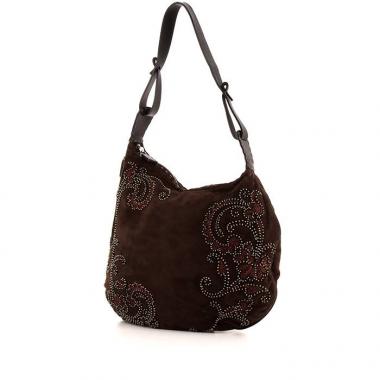 Bolso de mano Fendi en ante marrón