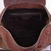 Bolso de mano Yves Saint Laurent Muse modelo grande en avestruz marrón oscuro - Detail D3 thumbnail