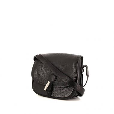 Hermès Duffle shoulder bag in black Fjord leather