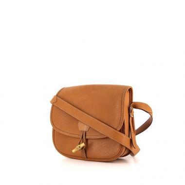 Borsa a tracolla Hermès Duffle in pelle Fjord gold