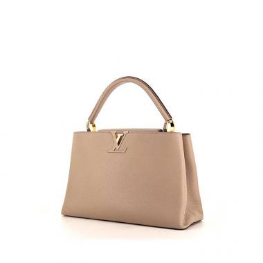 Pre-owned Louis Vuitton White Leather Capucines Limited Edition Pm Hanami  Applique Shoulder Bag