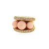 Poiray Fidji large model ring in yellow gold,  diamonds and coral - 00pp thumbnail