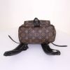Sac à dos Louis Vuitton Palm Springs Backpack Mini en toile monogram marron et cuir noir - Detail D4 thumbnail