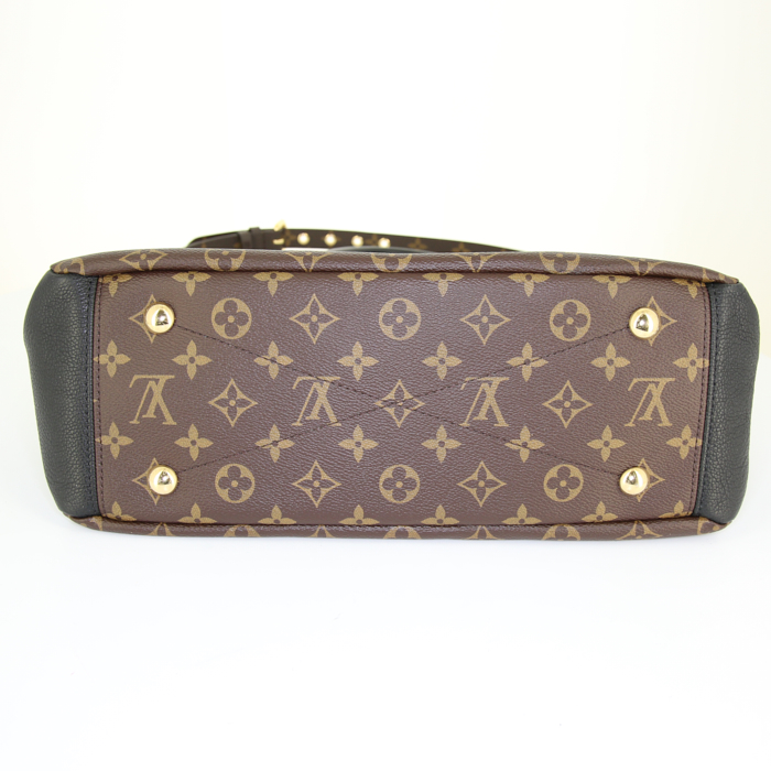 Bolso de mano Louis Vuitton Pallas en lona Monogram y cuero negro - Detail D5