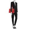 Dior Lady Dior large model handbag in red leather cannage - Detail D2 thumbnail