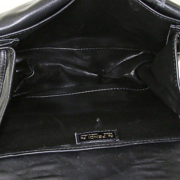 Bolso de mano Fendi en cuero marrón y cuero liso marrón - Detail D3