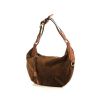 Louis Vuitton Onatah small model handbag in brown Cacao monogram suede and brown leather - 00pp thumbnail